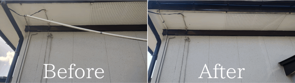 潟上市、VE管固定Before・After画像