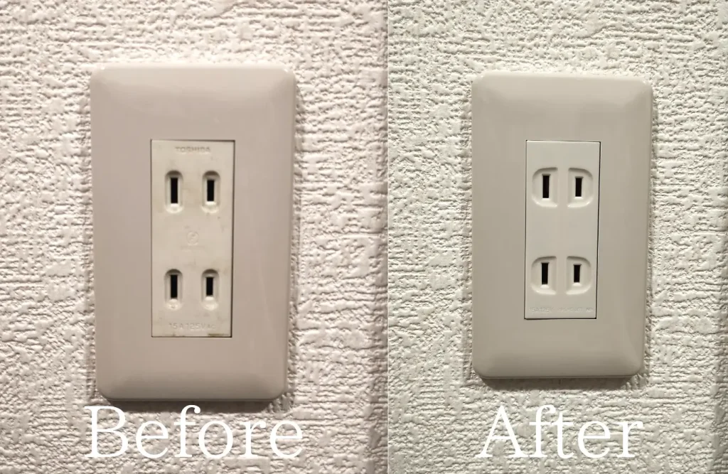 秋田市コンセント交換Before・After画像