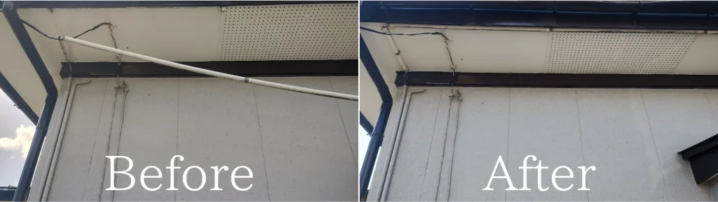 潟上市、ＶＥ管固定Before・After画像