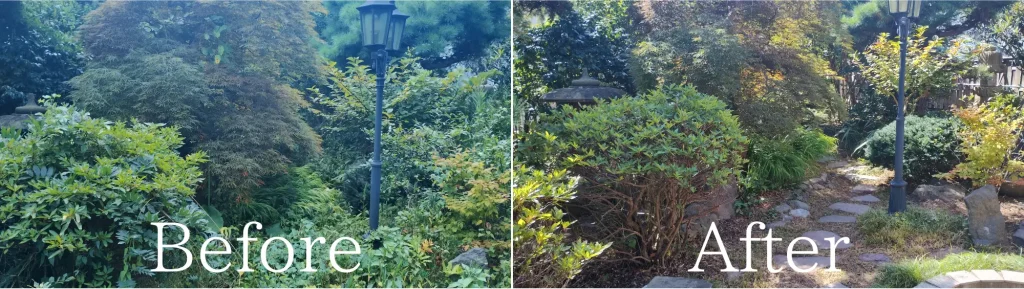 秋田市お庭整備Before・After画像