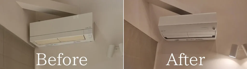 秋田市、エアコン交換（室内機）Before・After画像